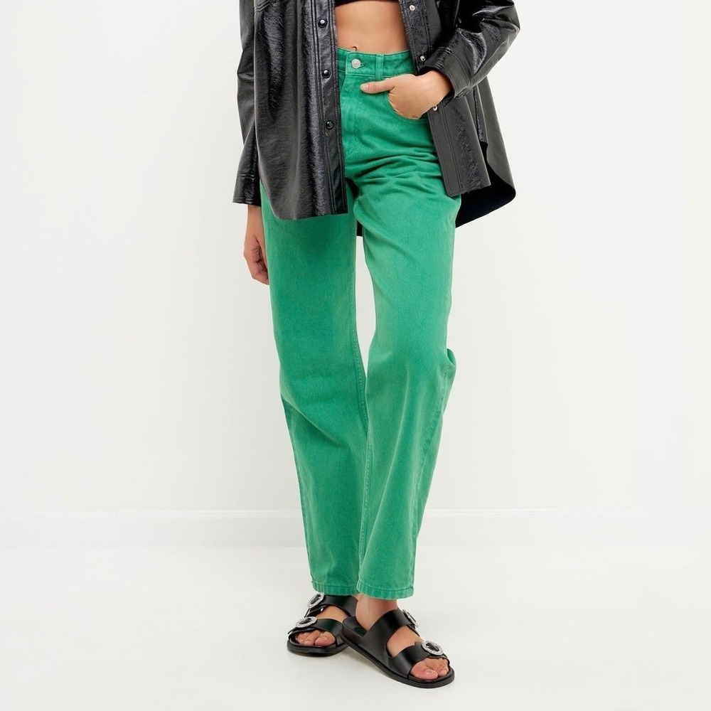 Grey Lab Green Color Full Length Wide Leg Jeans XS NWT